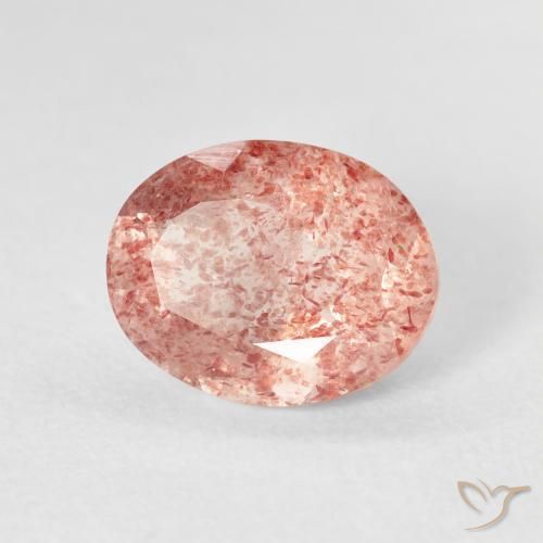 2.30 ct Pink Strawberry Quartz Stone, Natural Strawberry Quartz in Oval Facet Shape for Sale