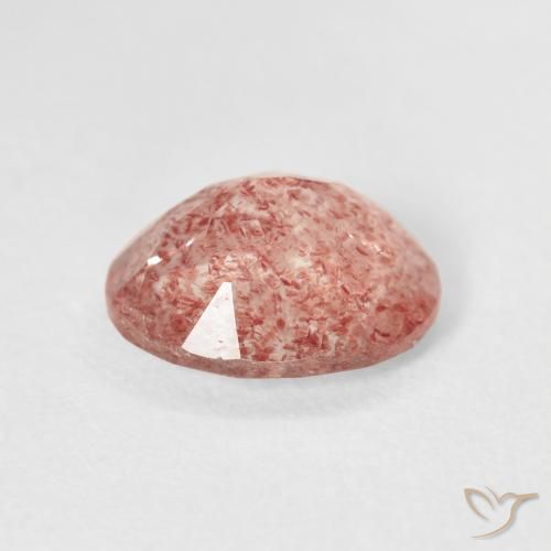 Strawberry Quartz Gemstone in 10 x 8 mm (calibrated) Size for Sale, Strawberry Quartz Stone in Medium Light-Pink Color