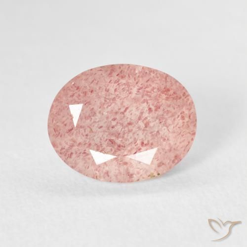 2.66ct Natural Earthy Pink Strawberry Quartz, Oval, Transparent