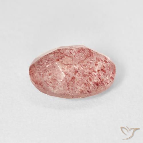 Strawberry Quartz Gemstone in 10 x 8 mm (calibrated) Size for Sale, Strawberry Quartz Stone in Medium Light-Pink Color