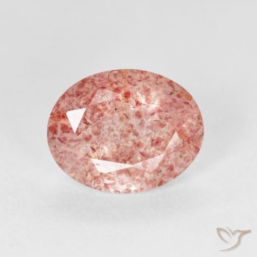 2.29ct Natural Medium Pink Strawberry Quartz, Oval, Transparent