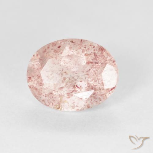 2.73 ct Pink Strawberry Quartz Stone, Natural Strawberry Quartz in Oval Facet Shape for Sale