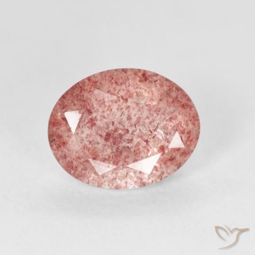 2.28ct Natural Reddish Pink Strawberry Quartz, Oval, Transparent
