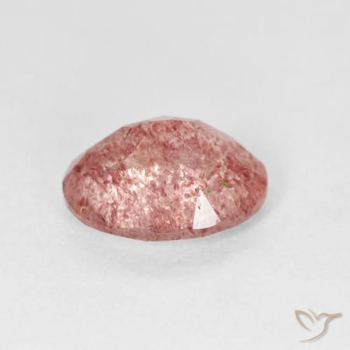 Strawberry Quartz Gemstone in 10 x 8 mm (calibrated) Size for Sale, Strawberry Quartz Stone in Reddish Pink Color
