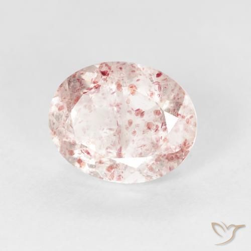 2.70 ct Pink Strawberry Quartz Stone, Natural Strawberry Quartz in Oval Facet Shape for Sale