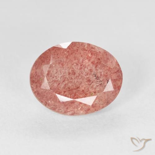2.68ct Natural Medium Pink Strawberry Quartz, Oval, Transparent