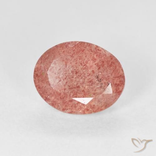 2.68 ct Pink Strawberry Quartz Stone, Natural Strawberry Quartz in Oval Facet Shape for Sale