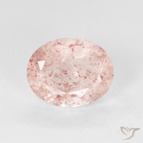 2.56ct Natural Medium Pink Strawberry Quartz, Oval, Transparent