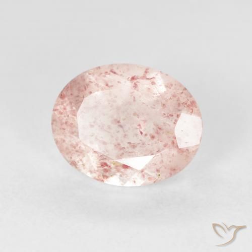2.56 ct Pink Strawberry Quartz Stone, Natural Strawberry Quartz in Oval Facet Shape for Sale
