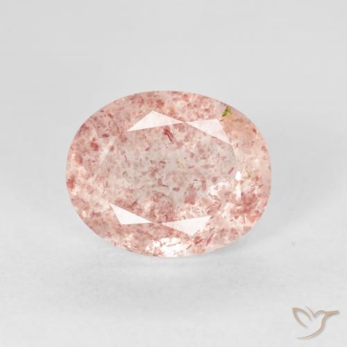 2.76ct Natural Flamingo Pink Strawberry Quartz, Oval, Transparent