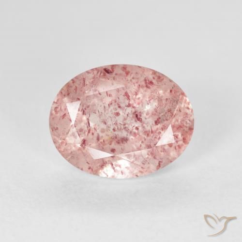 2.52ct Natural Light Pink Strawberry Quartz, Oval, Transparent