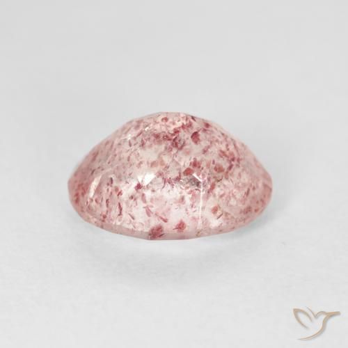 Strawberry Quartz Gemstone in 10 x 8 mm (calibrated) Size for Sale, Strawberry Quartz Stone in Light Pink Color