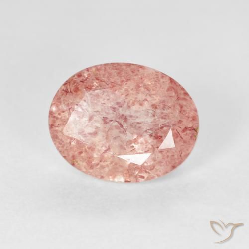 2.73 ct Pink Strawberry Quartz Stone, Natural Strawberry Quartz in Oval Facet Shape for Sale