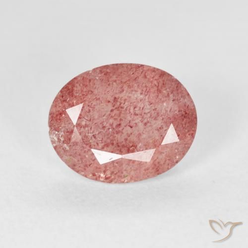 2.39ct Natural Medium Pink Strawberry Quartz, Oval, Transparent