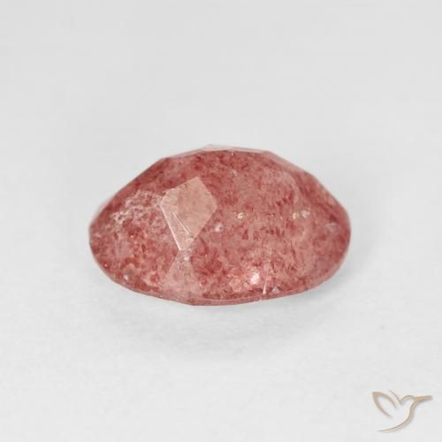 Strawberry Quartz Gemstone in 10 x 8 mm (calibrated) Size for Sale, Strawberry Quartz Stone in Medium Pink Color