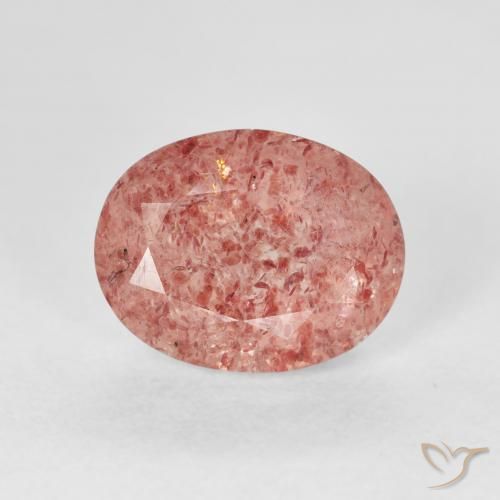 2.98ct Natural Rose Pink Strawberry Quartz, Oval, Transparent