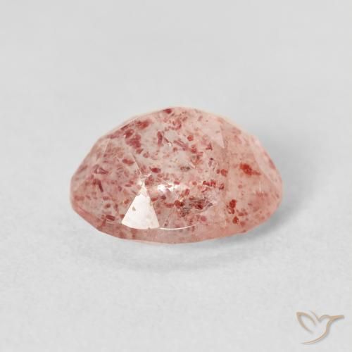 Strawberry Quartz Gemstone in 10 x 8 mm (calibrated) Size for Sale, Strawberry Quartz Stone in Light Pink Color
