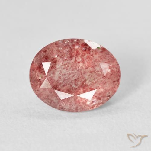2.43ct Natural Raspberry Pink Strawberry Quartz, Oval, Transparent