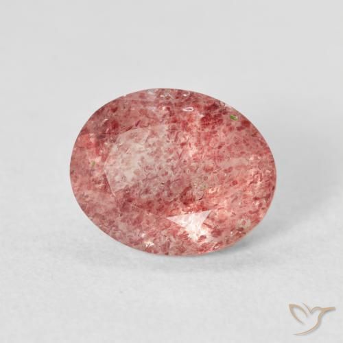 2.43 ct Pink Strawberry Quartz Stone, Natural Strawberry Quartz in Oval Facet Shape for Sale