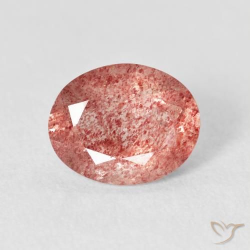 2.30ct Natural Medium Pink Strawberry Quartz, Oval, Transparent