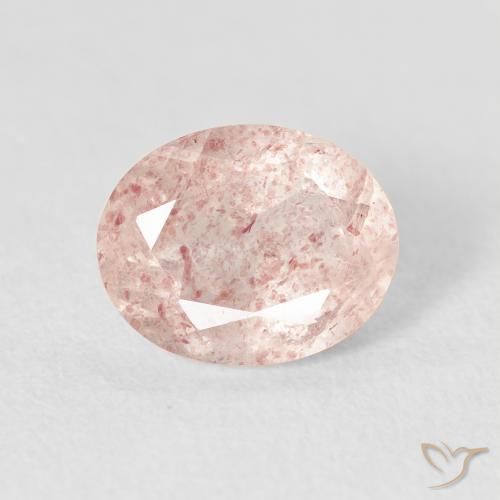 2.59ct Natural Very Light Pink Strawberry Quartz, Oval, Transparent