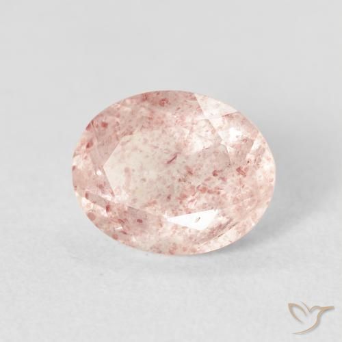 2.59 ct Pink Strawberry Quartz Stone, Natural Strawberry Quartz in Oval Facet Shape for Sale
