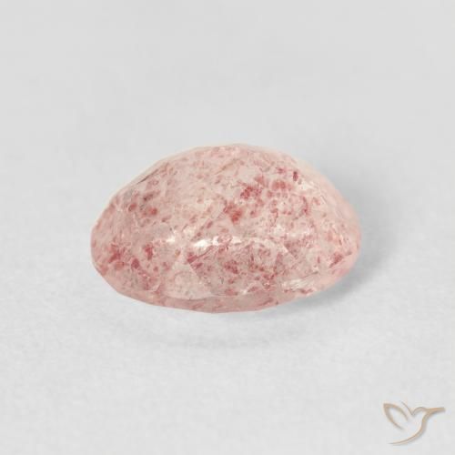 Strawberry Quartz Gemstone in 10 x 8 mm (calibrated) Size for Sale, Strawberry Quartz Stone in Very Light Pink Color