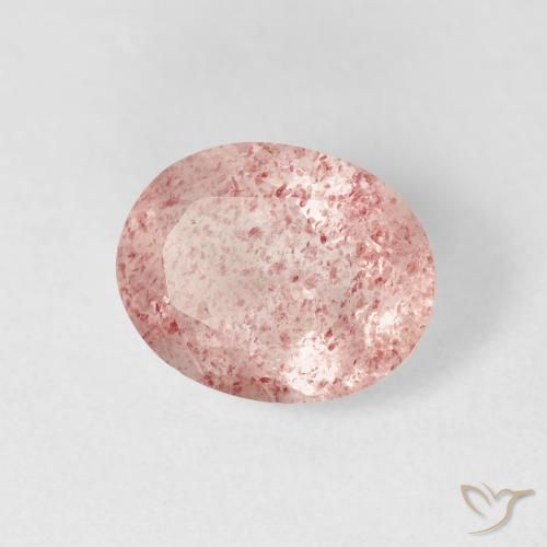 2.69 ct Pink Strawberry Quartz Stone, Natural Strawberry Quartz in Oval Facet Shape for Sale