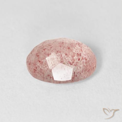 Strawberry Quartz Gemstone in 10 x 8 mm (calibrated) Size for Sale, Strawberry Quartz Stone in Light Pink Color