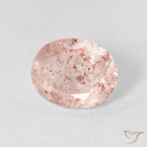 2.57 ct Pink Strawberry Quartz Stone, Natural Strawberry Quartz in Oval Facet Shape for Sale