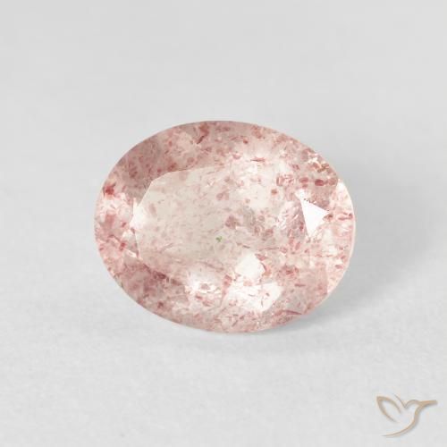 2.60 ct Pink Strawberry Quartz Stone, Natural Strawberry Quartz in Oval Facet Shape for Sale