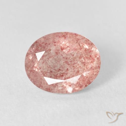 2.55ct Natural Light Rose Pink Strawberry Quartz, Oval, Transparent