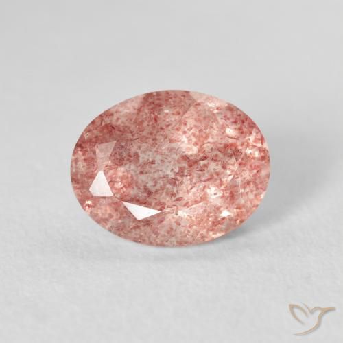 2.58ct Natural Light Rose Pink Strawberry Quartz, Oval, Transparent