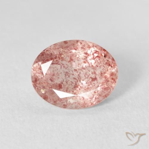2.51ct Natural Medium Light-Pink Strawberry Quartz, Oval, Transparent