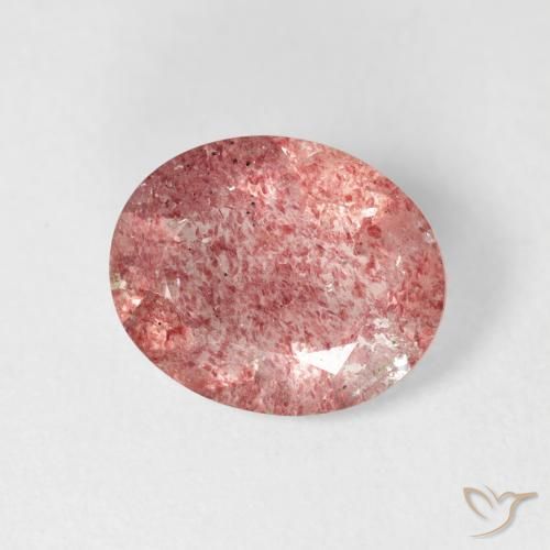 2.64 ct Pink Strawberry Quartz Stone, Natural Strawberry Quartz in Oval Facet Shape for Sale