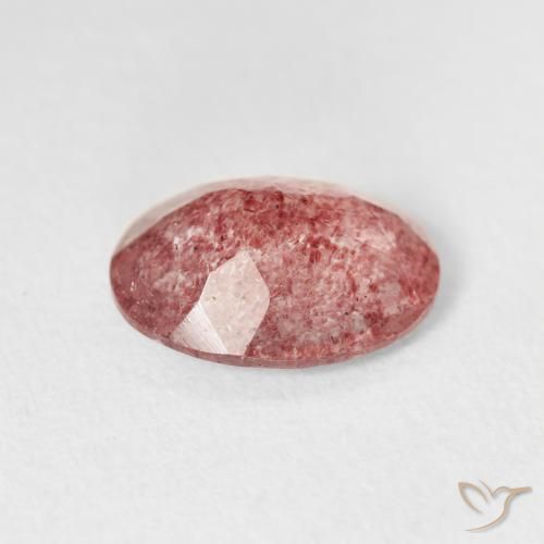 Strawberry Quartz Gemstone in 10.1 x 9 mm Size for Sale, Strawberry Quartz Stone in Reddish Pink Color