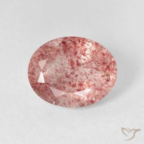 2.46ct Natural Bright Pink Strawberry Quartz, Oval, Transparent