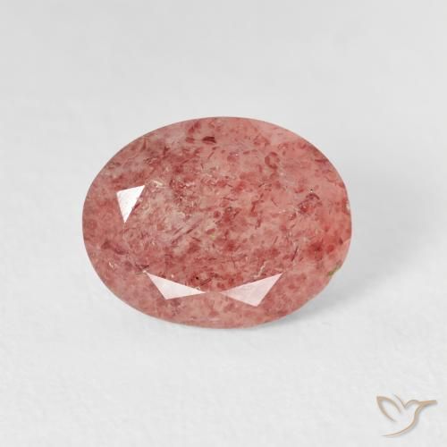 2.77ct Natural Medium Pink Strawberry Quartz, Oval, Transparent
