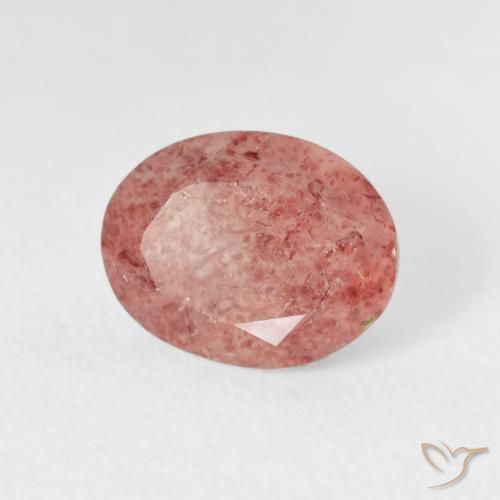 2.77 ct Pink Strawberry Quartz Stone, Natural Strawberry Quartz in Oval Facet Shape for Sale