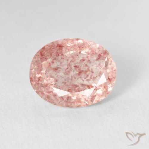 2.76ct Natural Earthy Pink Strawberry Quartz, Oval, Transparent