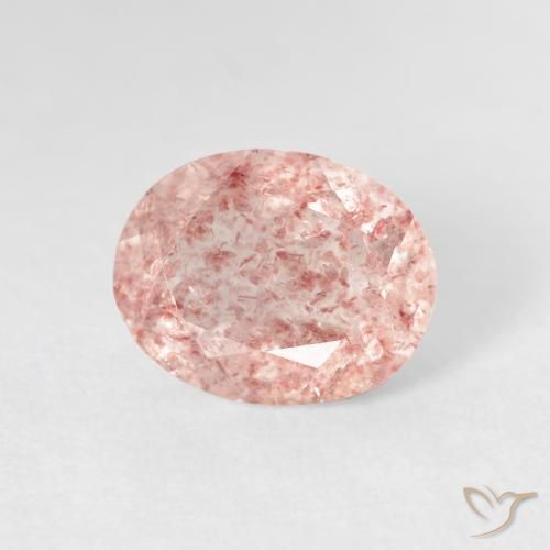 2.76 ct Pink Strawberry Quartz Stone, Natural Strawberry Quartz in Oval Facet Shape for Sale