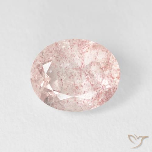 2.66ct Natural Medium Pink Strawberry Quartz, Oval, Transparent