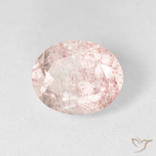 2.66 ct Pink Strawberry Quartz Stone, Natural Strawberry Quartz in Oval Facet Shape for Sale