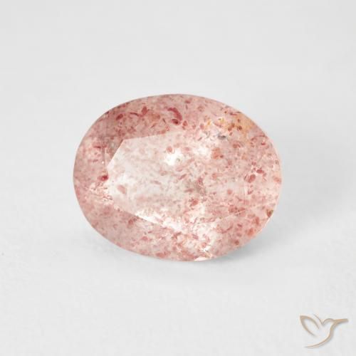 2.71 ct Pink Strawberry Quartz Stone, Natural Strawberry Quartz in Oval Facet Shape for Sale