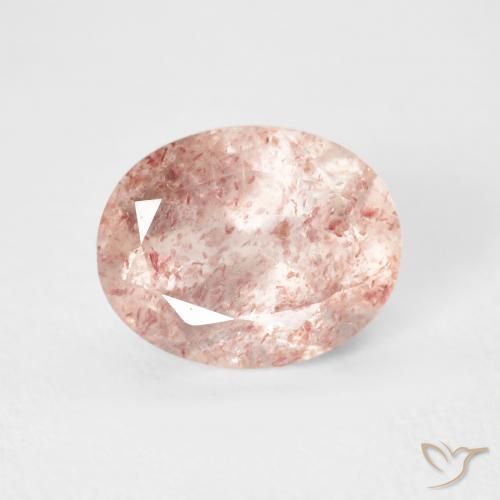 2.92ct Natural Orange Pink Strawberry Quartz, Oval, Transparent