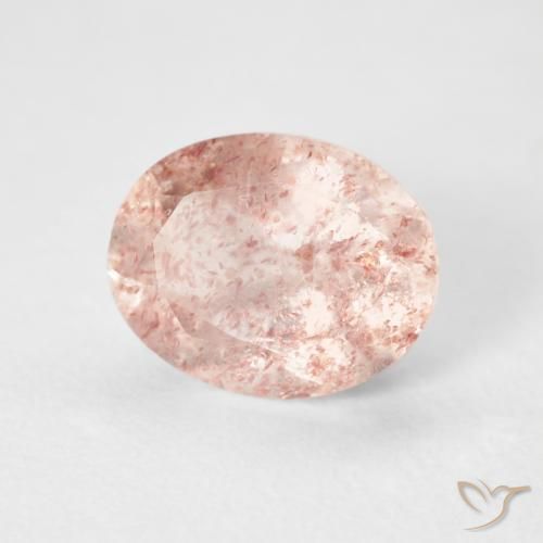 2.92 ct Pink Strawberry Quartz Stone, Natural Strawberry Quartz in Oval Facet Shape for Sale