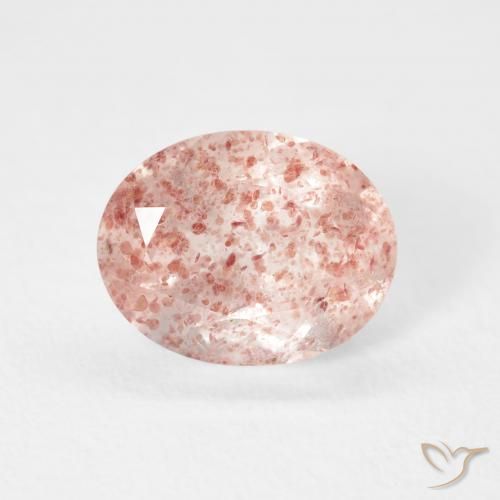 2.70ct Natural Earthy Pink Strawberry Quartz, Oval, Transparent