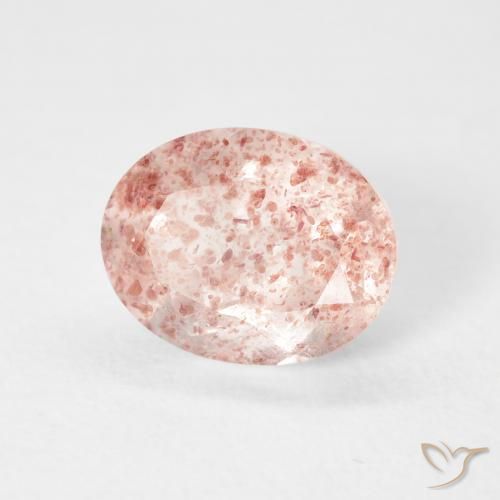 2.70 ct Pink Strawberry Quartz Stone, Natural Strawberry Quartz in Oval Facet Shape for Sale