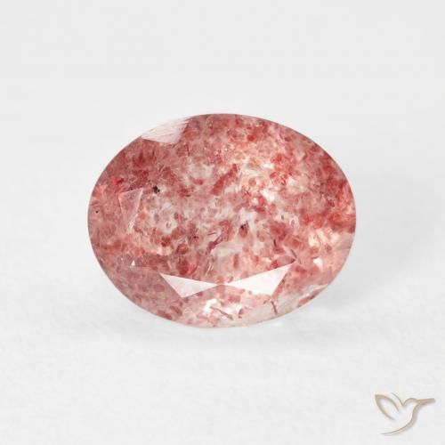 2.53ct Natural Bright Pink Strawberry Quartz, Oval, Transparent