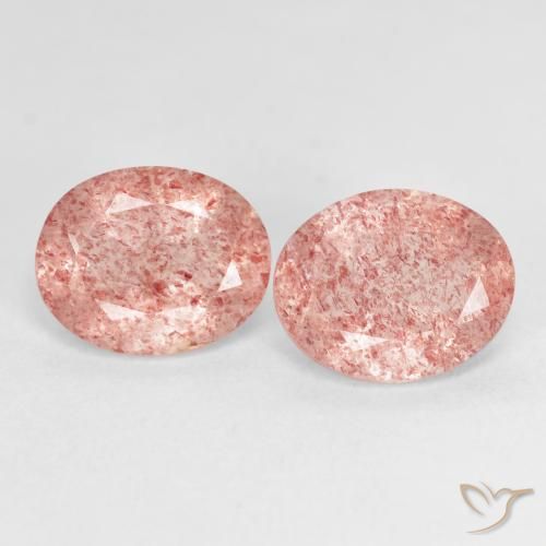 4.81ctw Natural Raspberry Pink Strawberry Quartz, Oval, Transparent